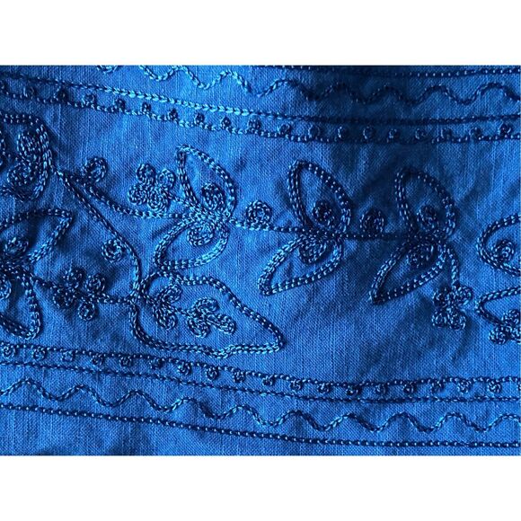 Talbots Fitted Silhouette Maxi Embroidered Dress SZ 8 - Picture 5 of 14